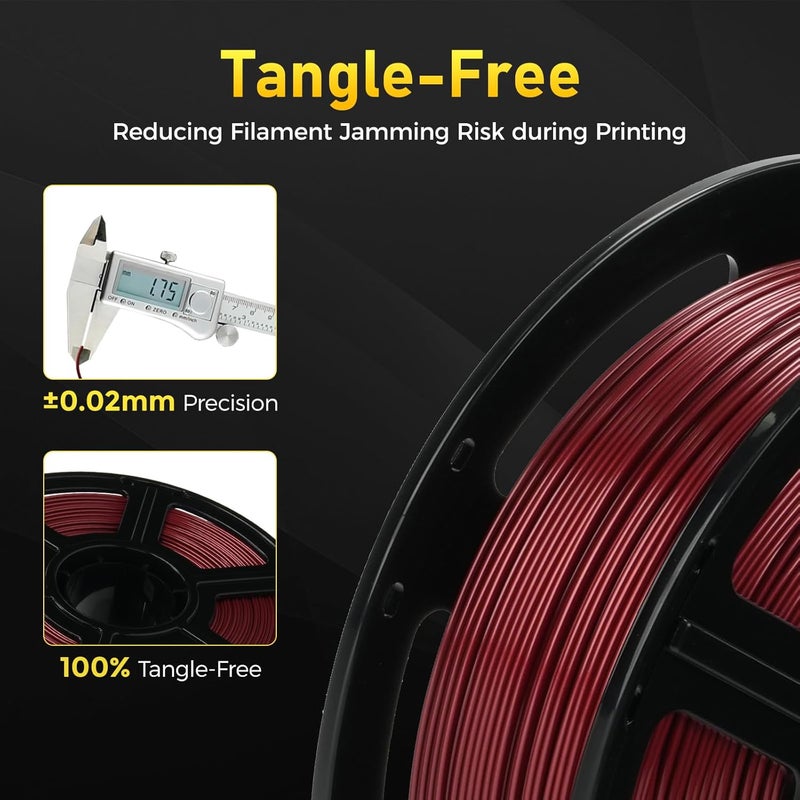 FLASHFORGE Rapid PETG Filament 1.75mm Metallic Red, Max 600mm/s High Speed Printing, 3D Printer Filament 1kg Spool, Dimensional Accuracy +/- 0.02mm, Fits Most 3D Printers - Image 5